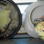 Porcelain Decorated By Fire-Breathing Dragon