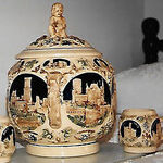 Punch Bowl Set Decorated with German Castles