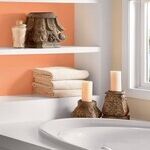 Bathtub With Tangerine Shelves
