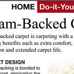 Foam-Backed Carpet Simplifies Installation